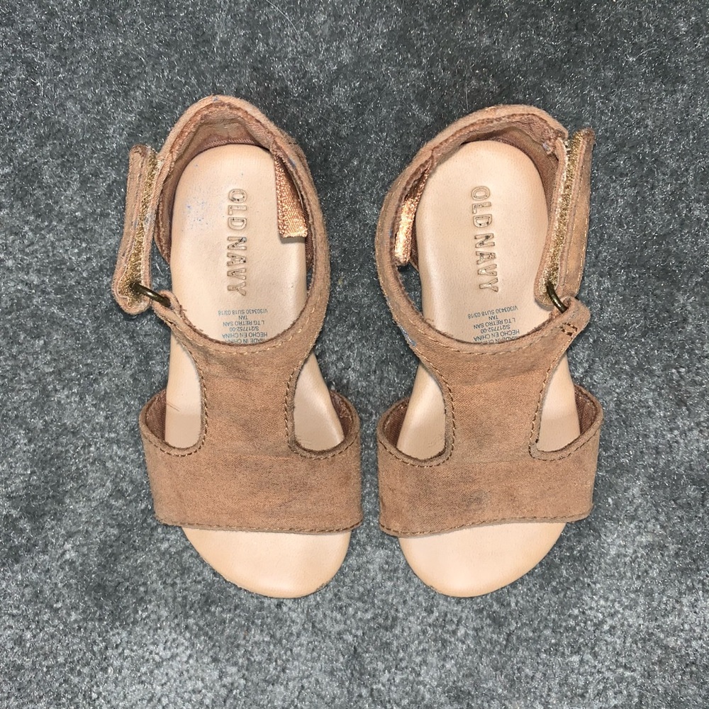 Boho faux suede sandals toddler girl